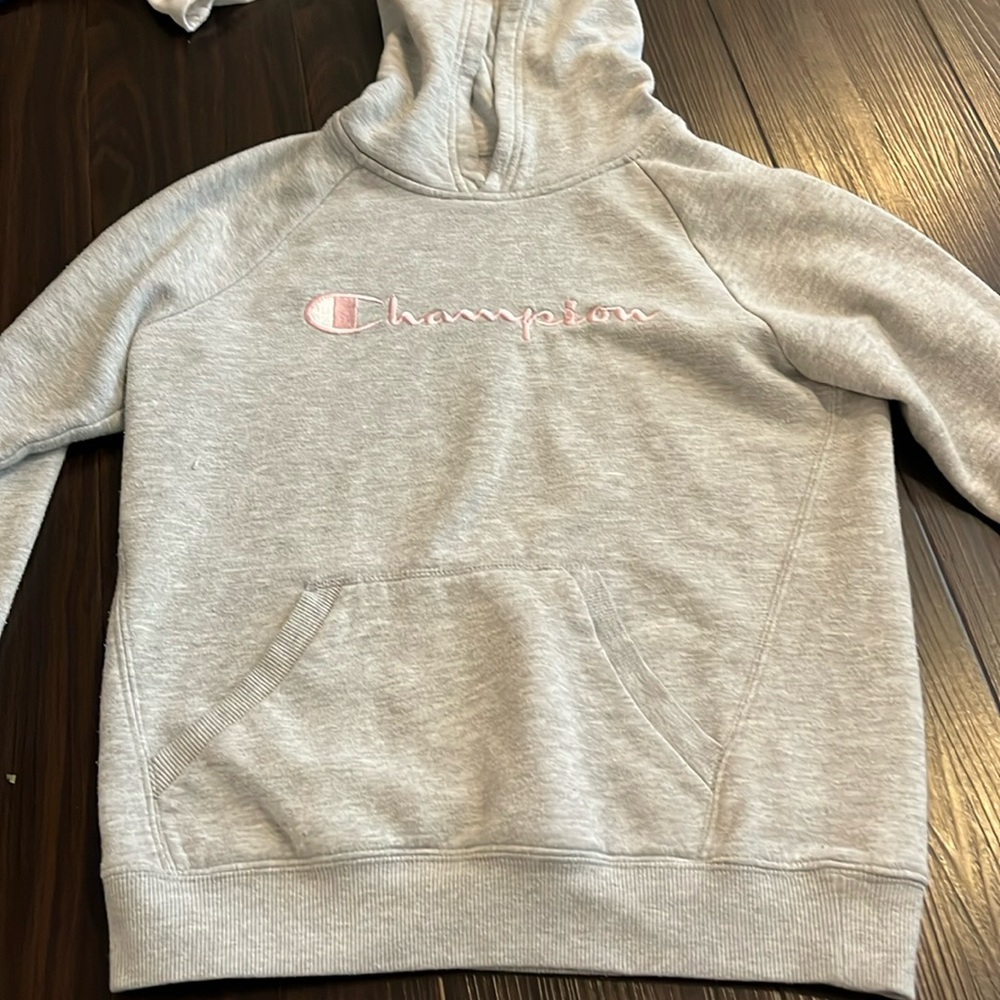 girls champion grey hoodie